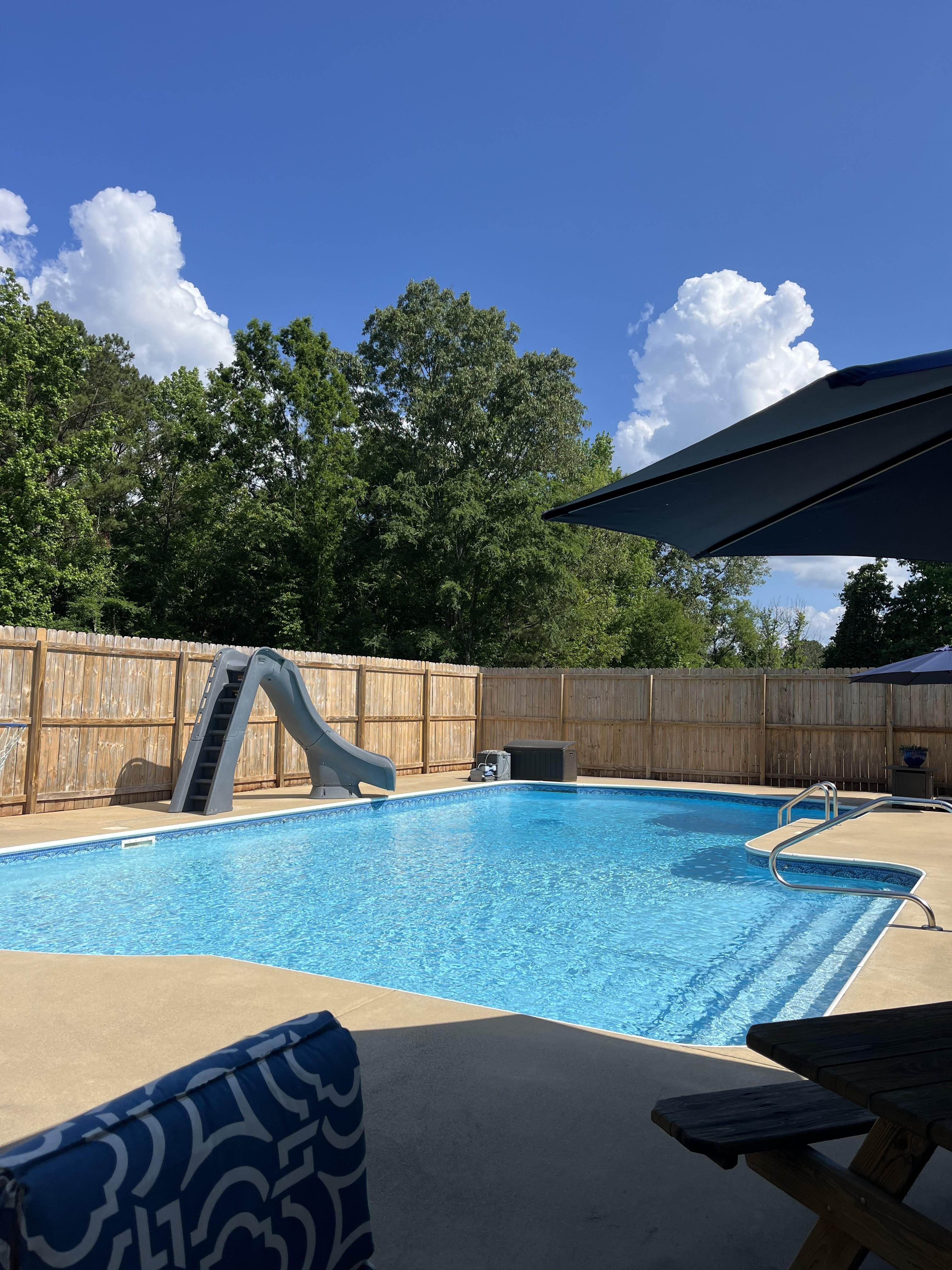 Clean backyard pool